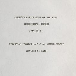 Treasurer's Report, 194...