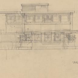 Exterior elevation, sketch ...