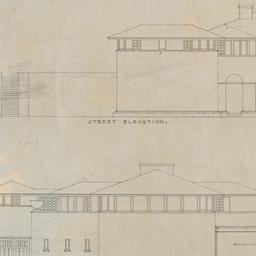 Street, lake elevations