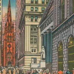 Wall Street Showing Trinity...