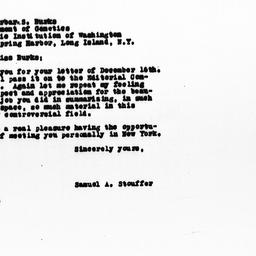 Letter from Samuel A. Stouf...