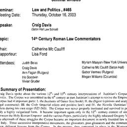 Minutes, 2003-10-16. Law an...