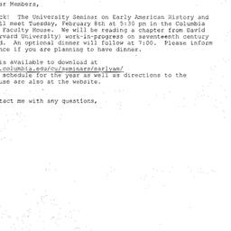 Announcements, 2005-02-08. ...