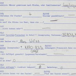 Western questionnaire, answ...