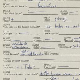 Western questionnaire, answ...