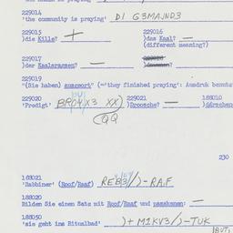 Western questionnaire, answ...