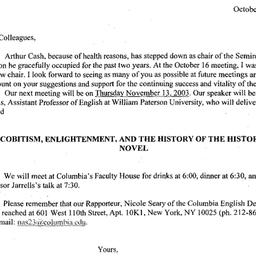 Announcements, 2003-10-28. ...
