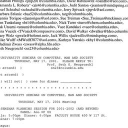 Announcements, 2001-05-17. ...