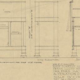 Sideboard elevations, section