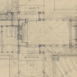 First floor plan, perspecti...