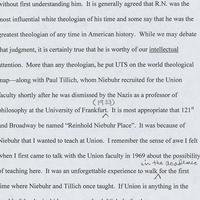 Early Reflections on Niebuhr