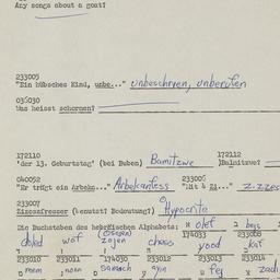 Western questionnaire, answ...
