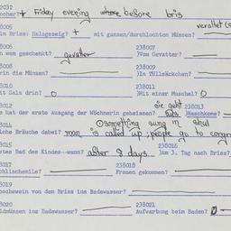 Western questionnaire, answ...