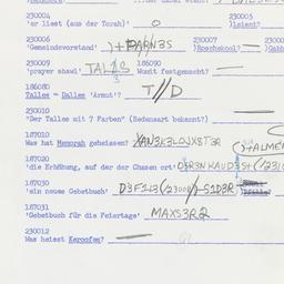 Western questionnaire, answ...