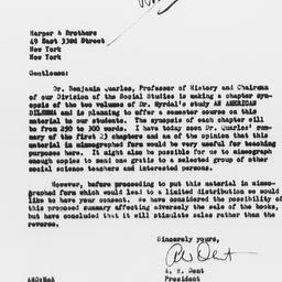 Letter from A.W. Dent to Ha...