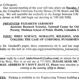 Announcements, 2002-11-12. ...
