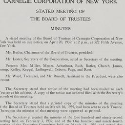 Board Meeting, 4/20/1939