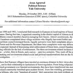 Minutes, 2001-10-29. Ecolog...