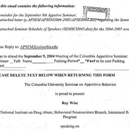 Announcements, 2004-09-09. ...