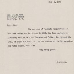 Board Meeting, 5/12/1921