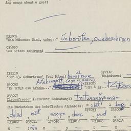 Western questionnaire, answ...