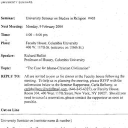 Announcements, 2004-02-04. ...