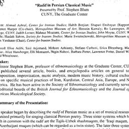 Schedules, Iranian Studies,...