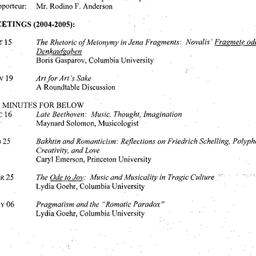 Schedules, Romanticism and ...