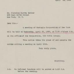 Board Meeting, 4/23/1930