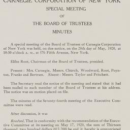 Board Meeting, 5/20/1920