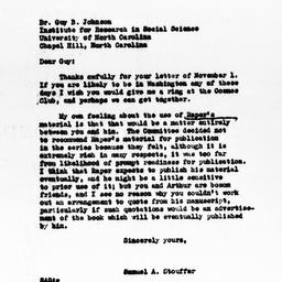 Letter from Samuel A. Stouf...