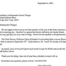 Correspondence, 2003-09-08....