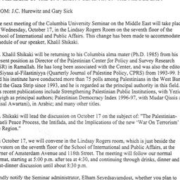Announcements, 2001-10-17. ...