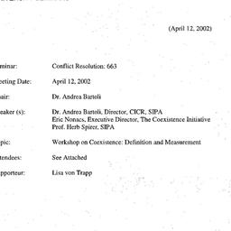 Minutes, 2002-04-12. Confli...