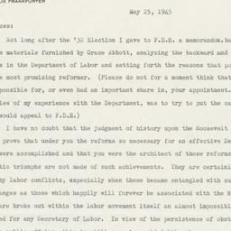 Letter from Felix Frankfurt...