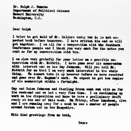 Letter from Gunnar Myrdal t...