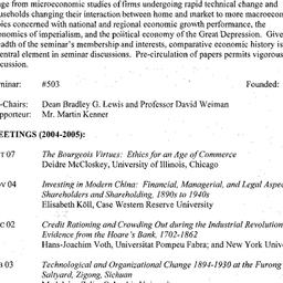 Schedules, Economic History...