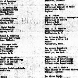 List of persons to receive ...