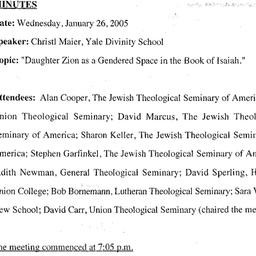 Minutes, 2005-01-26. The St...