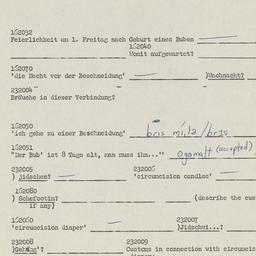 Western questionnaire, answ...