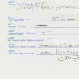 Western questionnaire, answ...