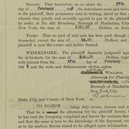 Summons : action on a promi...