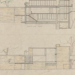 North elevation, cross section