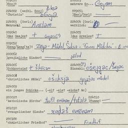 Western questionnaire, answ...