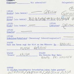 Western questionnaire, answ...