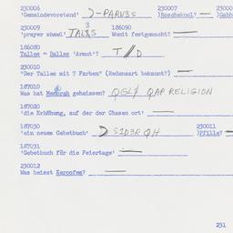 Western questionnaire, answ...