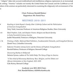 Schedules, Religion in Amer...
