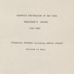Treasurer's Report, 194...