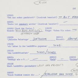 Western questionnaire, answ...