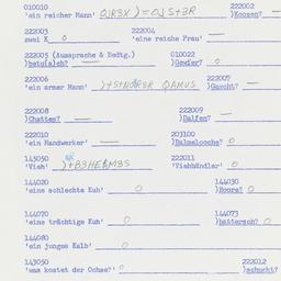 Western questionnaire, answ...